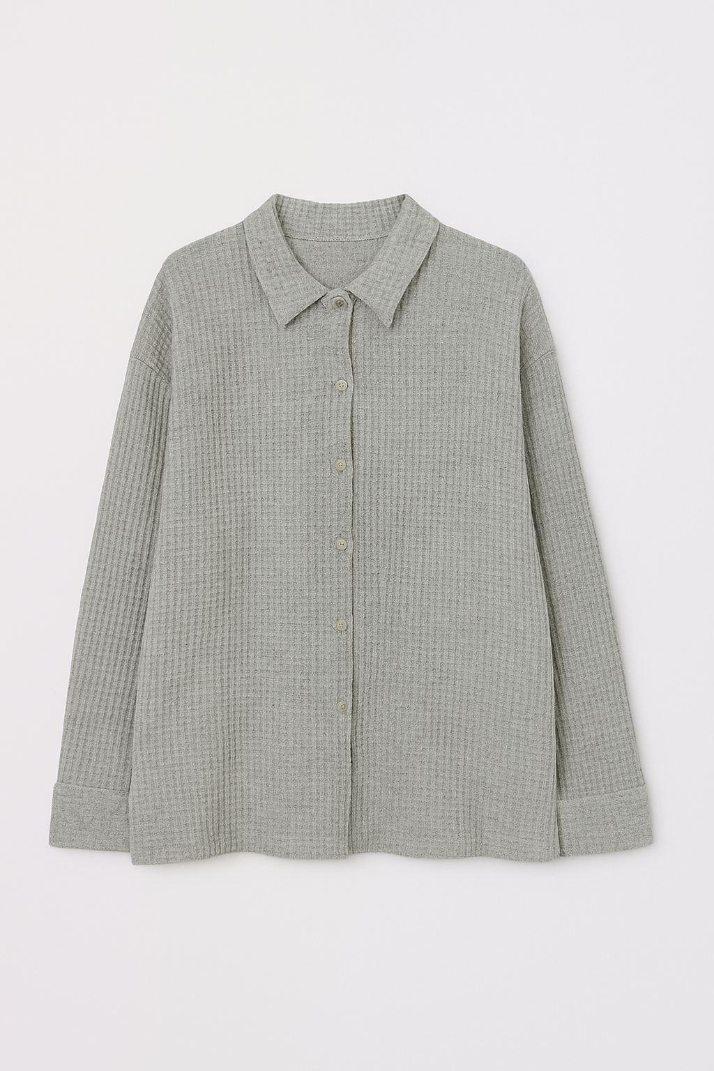 Shore Grey Waffle Button Down Shirt