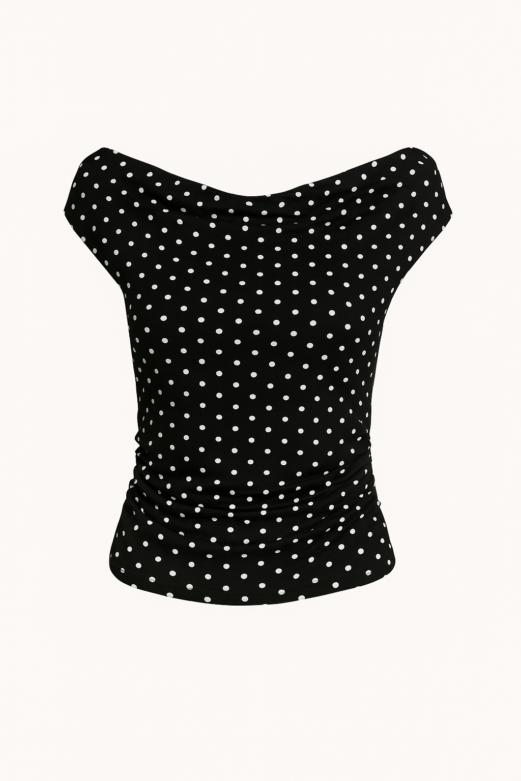 Bobbie Top | Black and White Polka Dot Asymmetrical Top