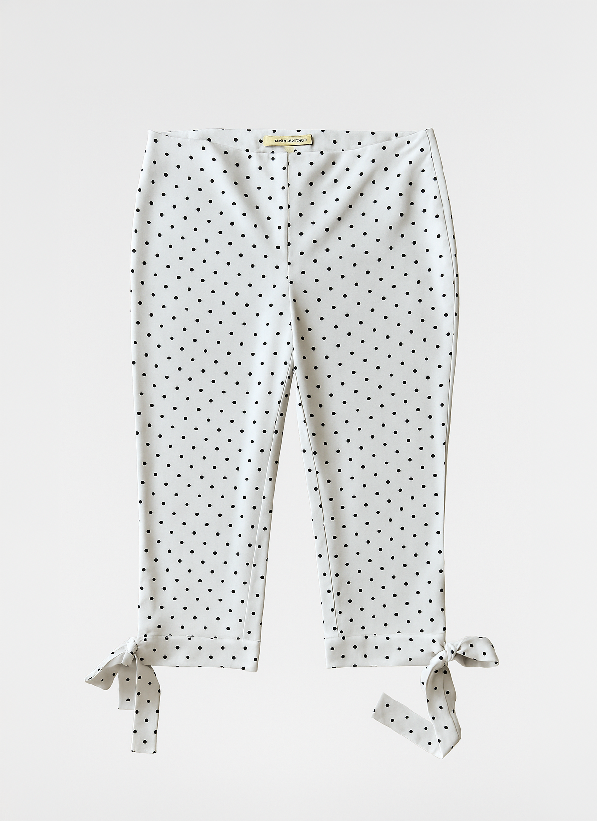 White Polka Dot Capri Pants