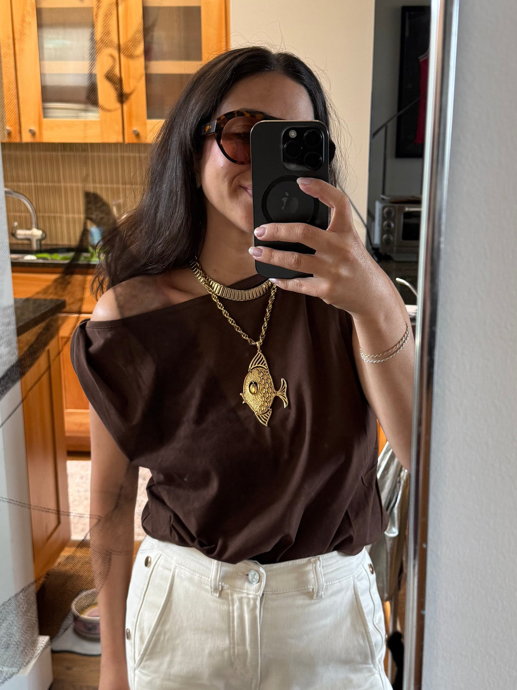 Lisbon Tank | Chocolate Brown Tank Top with Asymmetrical Side Twist