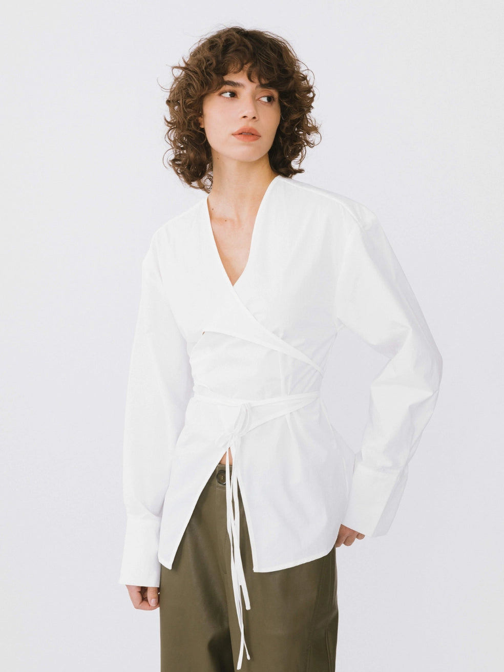 Criss Cross Cinched Waist Tie Top
