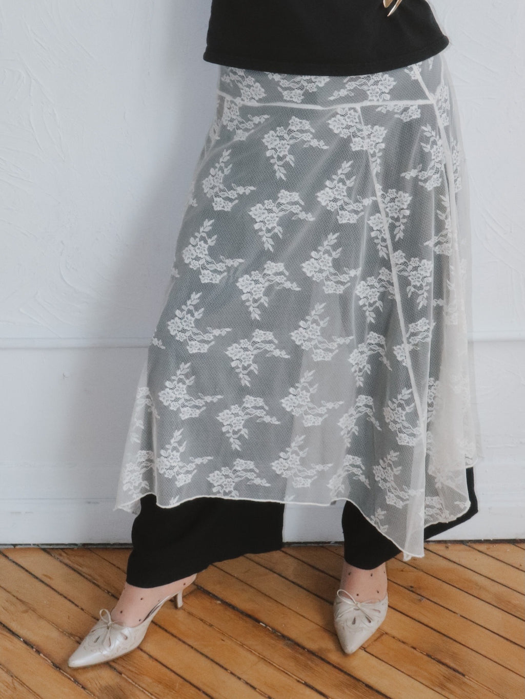 Rose Skirt | Sheer Lace Scarf Skirt