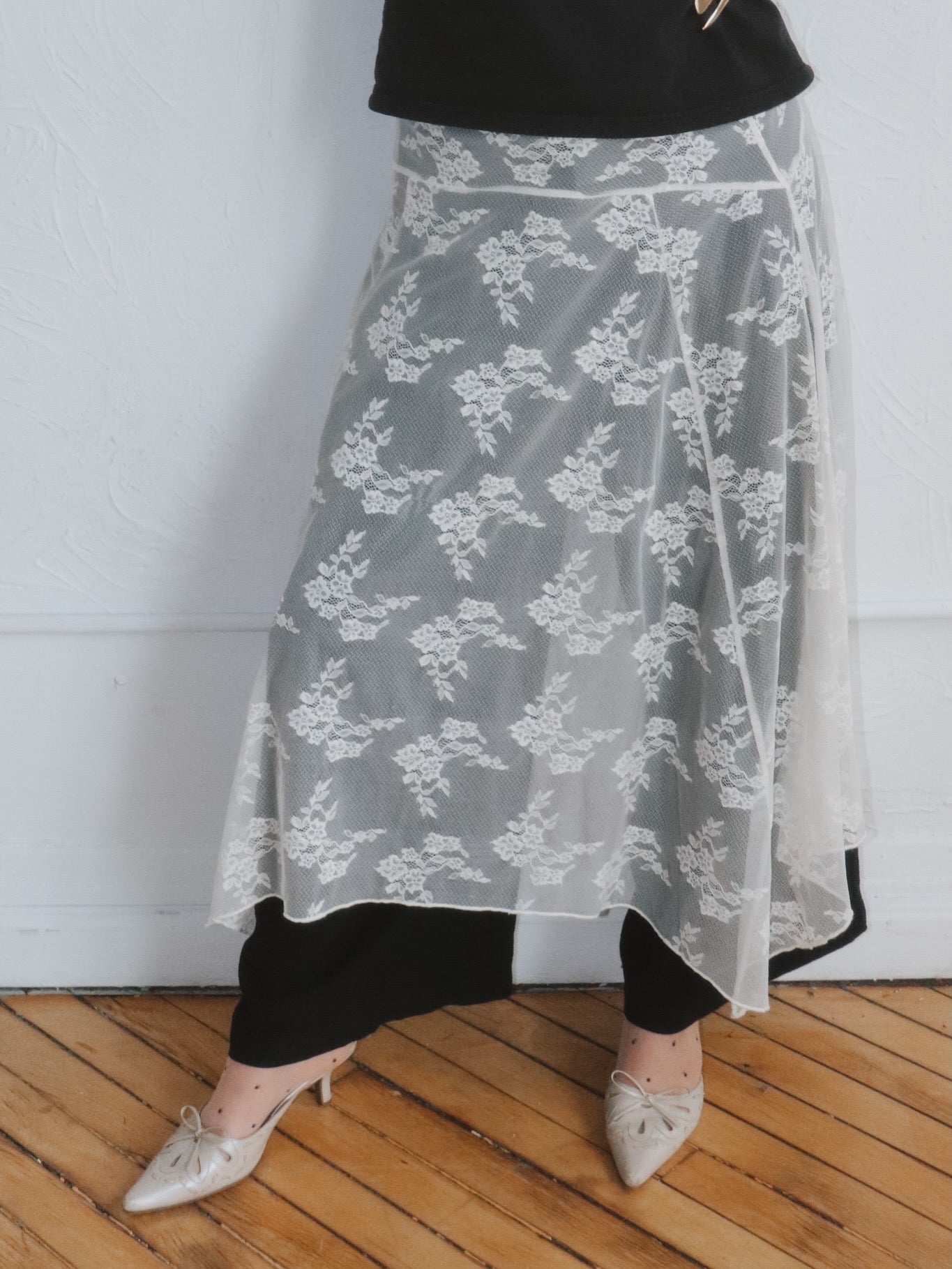 Rose Skirt | Sheer Lace Scarf Skirt