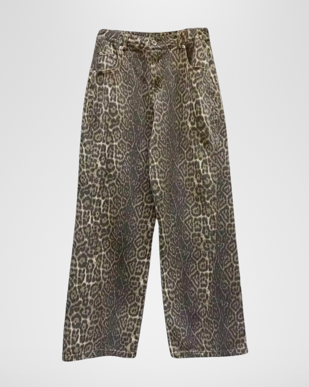 Designer Leopard Denim Pants