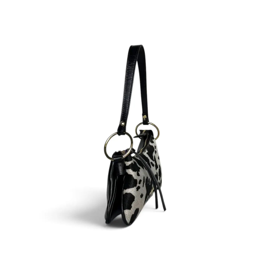 Zebra Shoulder Bag in Calf Hair and Astro Leather