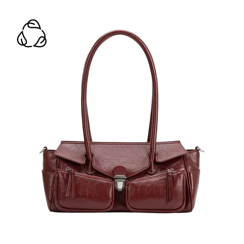 Melie Bianco | Ruthie Burgundy Recycled Vegan Leather Shoulder Bag