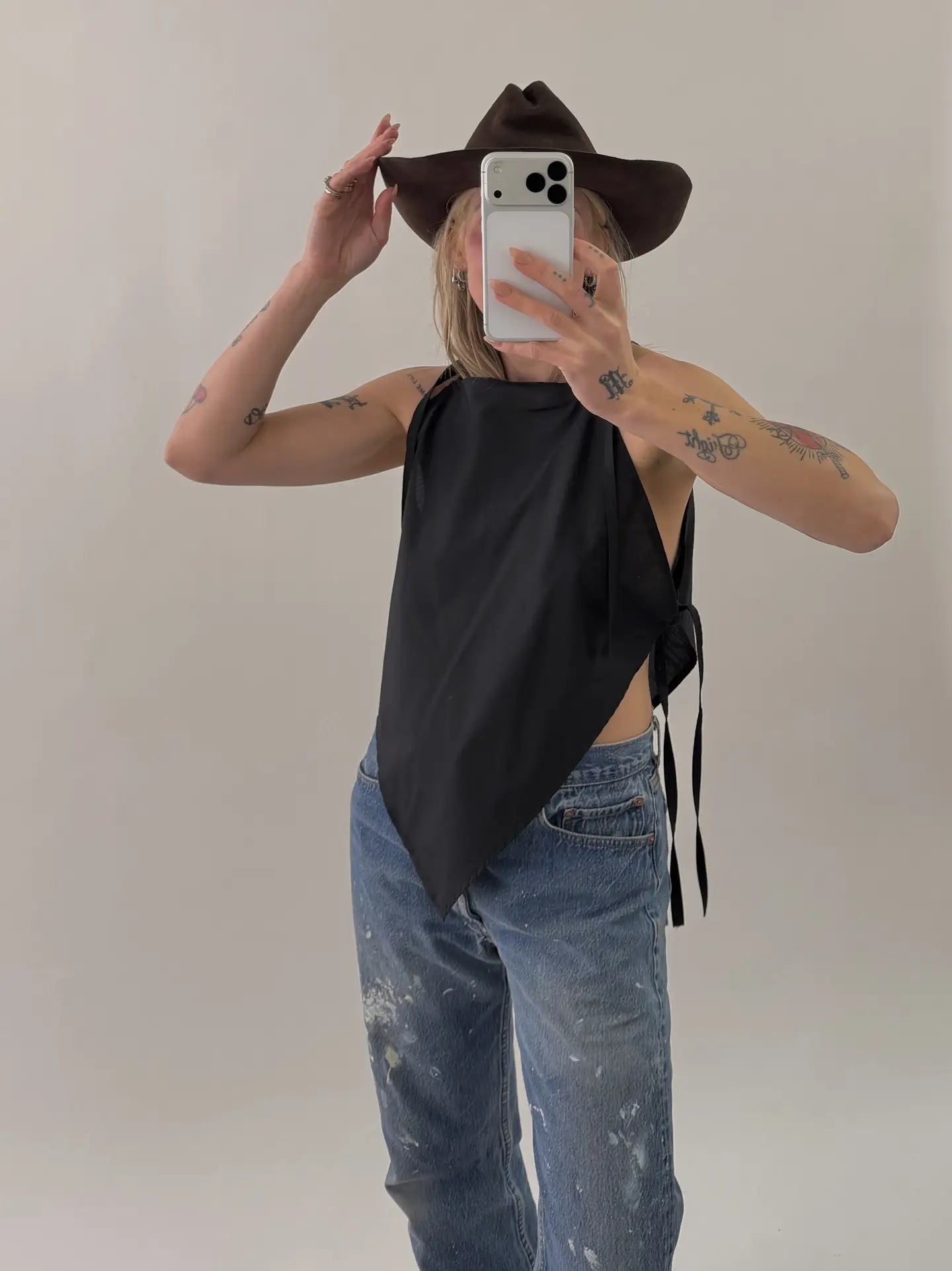 Austin Top | Tank Top with Asymmetrical Hem and Side Tie