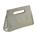 Mia Clutch Cowhide Hairon Leather Silver Clutch