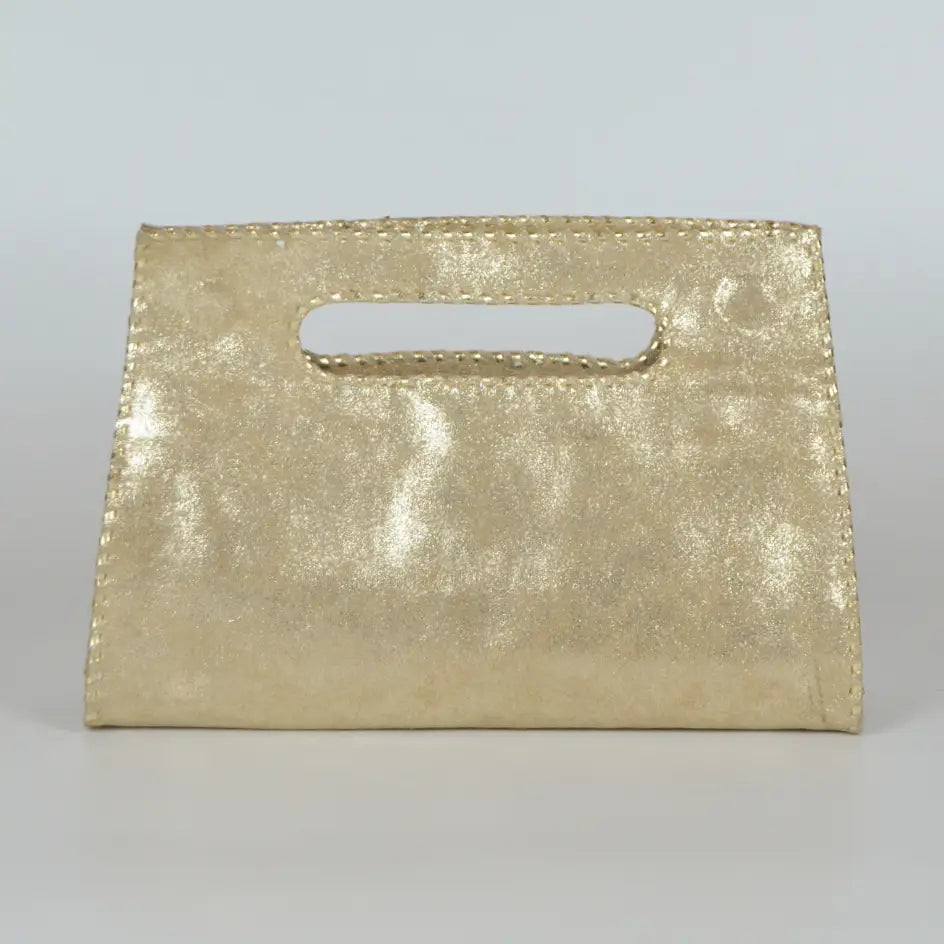 Mia Clutch Gold Suede leather Clutch
