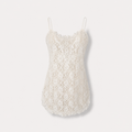 Cream Vintage Lace Tank Top Slip Dress