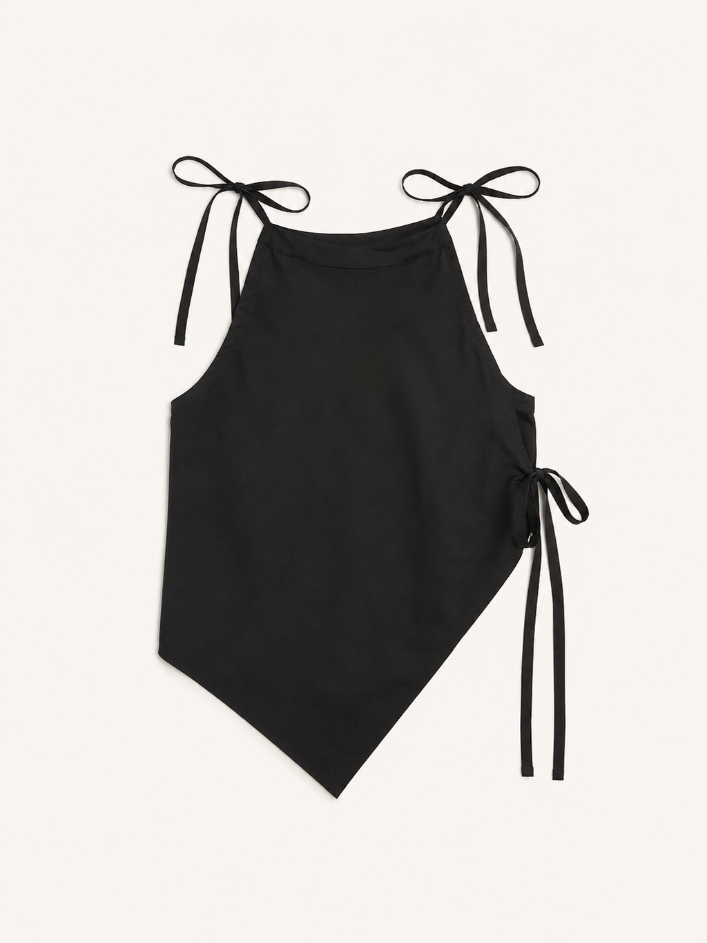 Austin Top | Sculptural Tank Top with Asymmetrical Hem and Side Tie