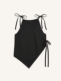 Austin Top | Sculptural Tank Top with Asymmetrical Hem and Side Tie