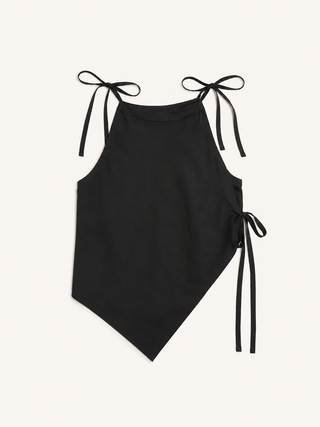 Austin Top | Sculptural Tank Top with Asymmetrical Hem and Side Tie