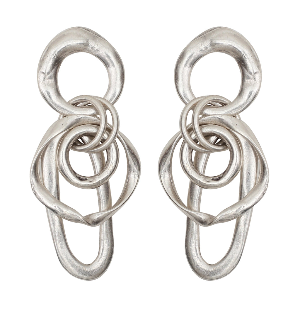 Handmade Chain Link Silver Earrings