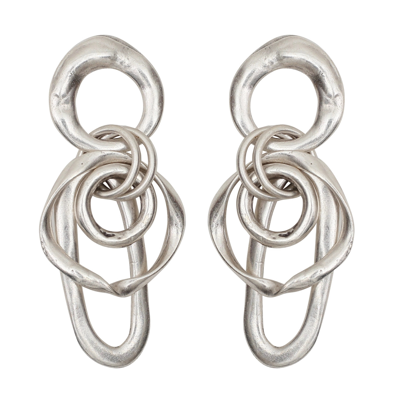 Handmade Chain Link Silver Earrings