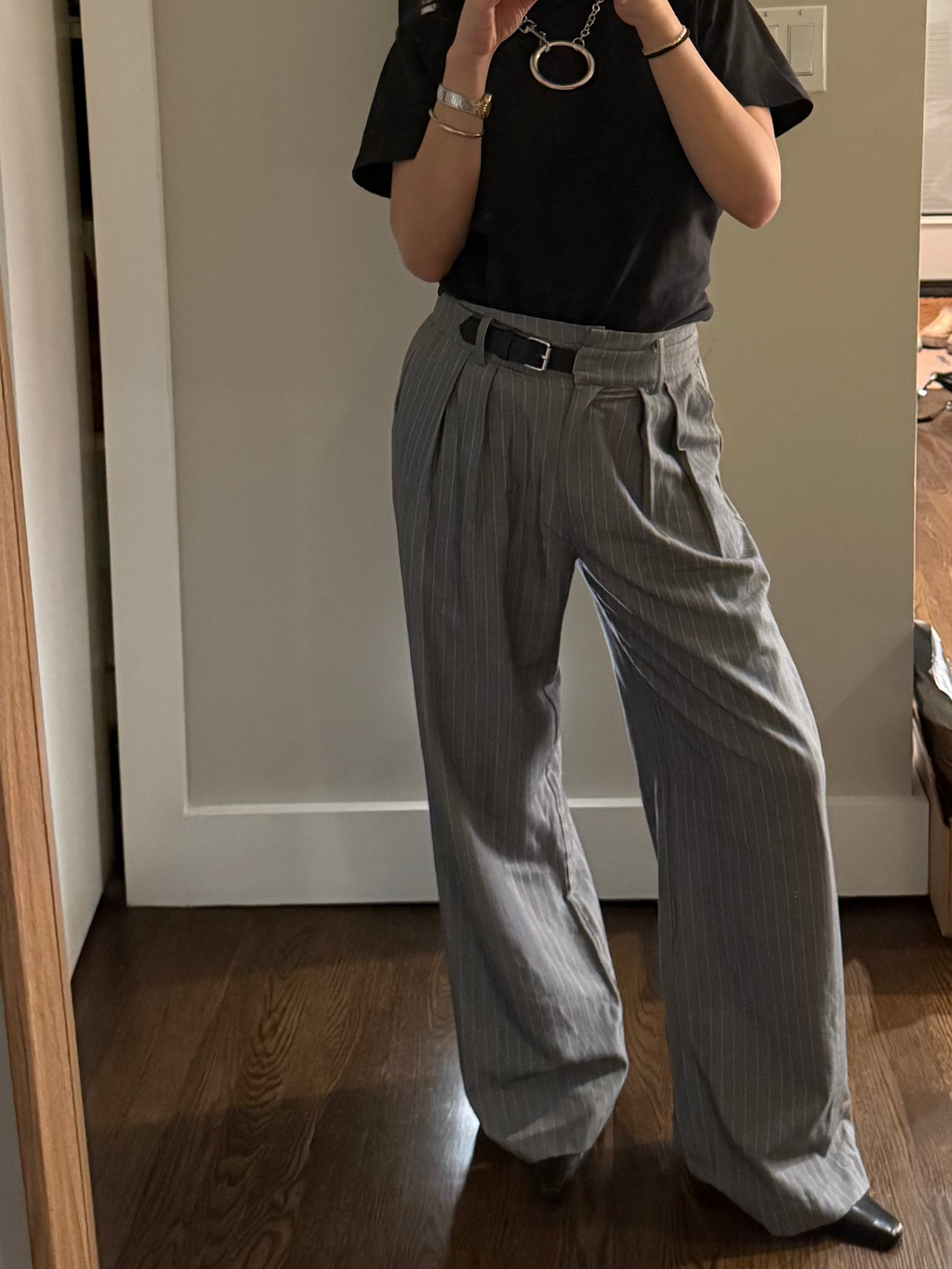 Lydia Trouser | Pinstripe Straight Leg Pants