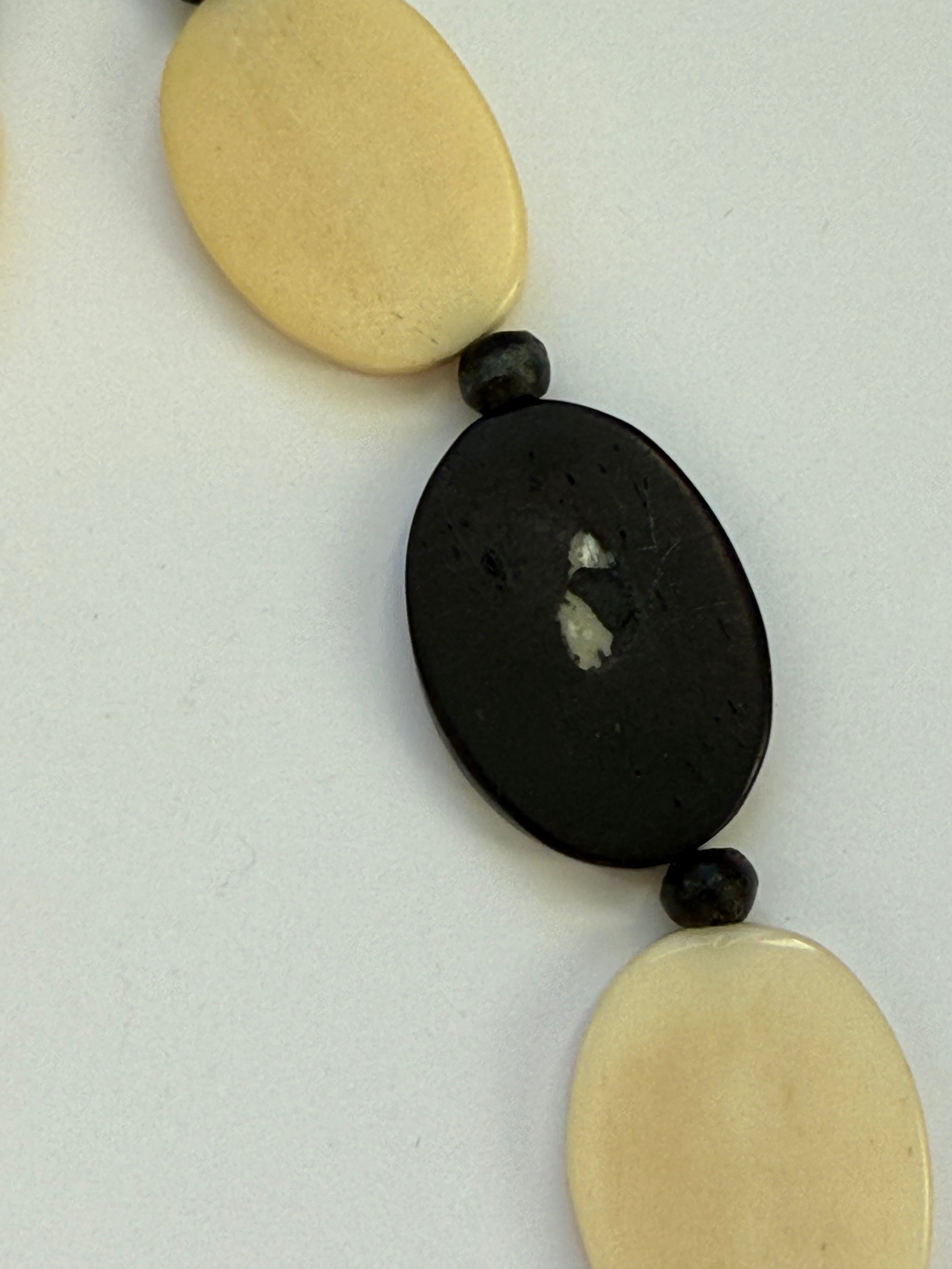 vintage black and white stone necklace