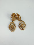 Vintage Avon 1989 Trellis Gold Drop Earrings