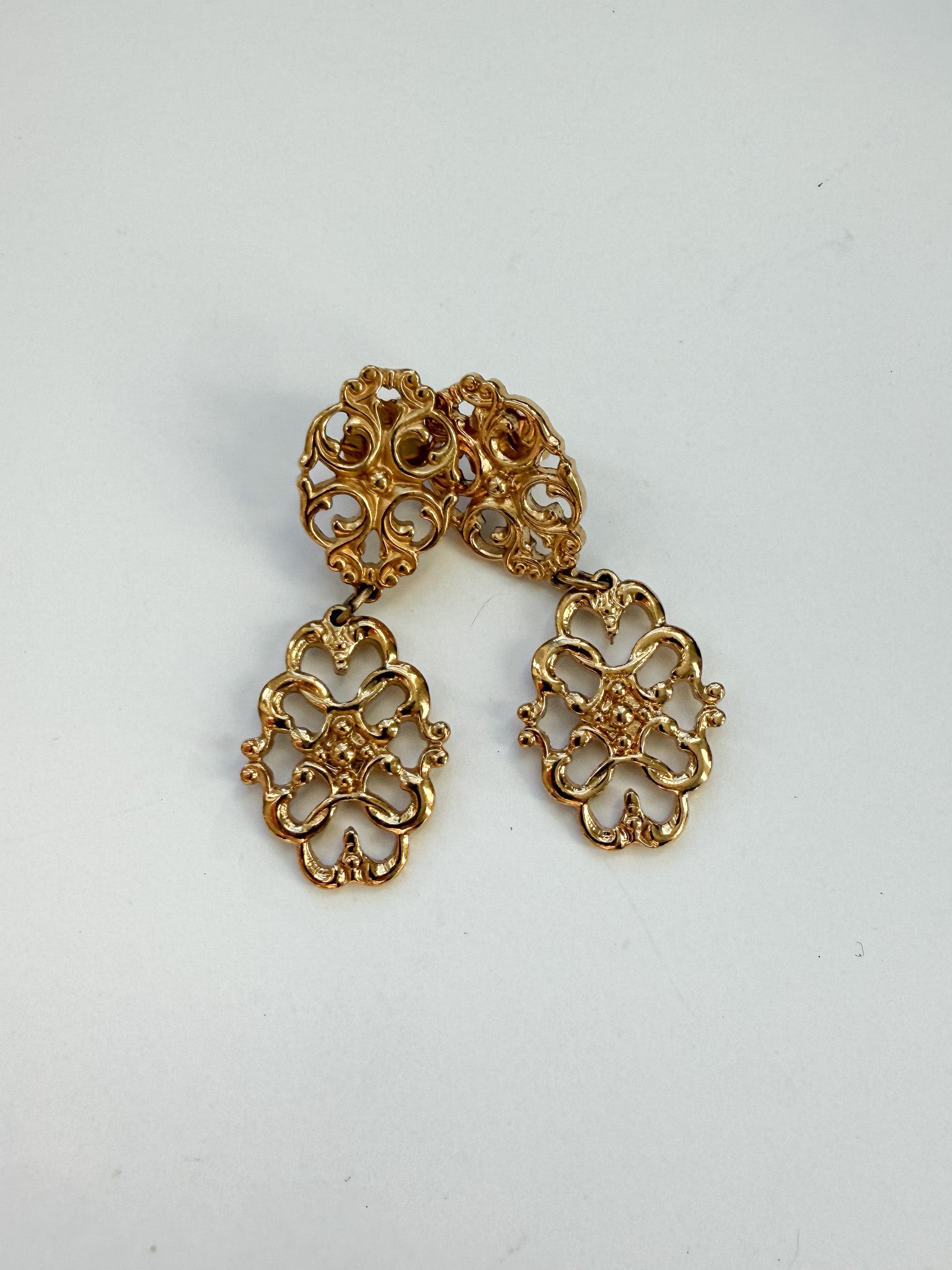Vintage Avon 1989 Trellis Gold Drop Earrings
