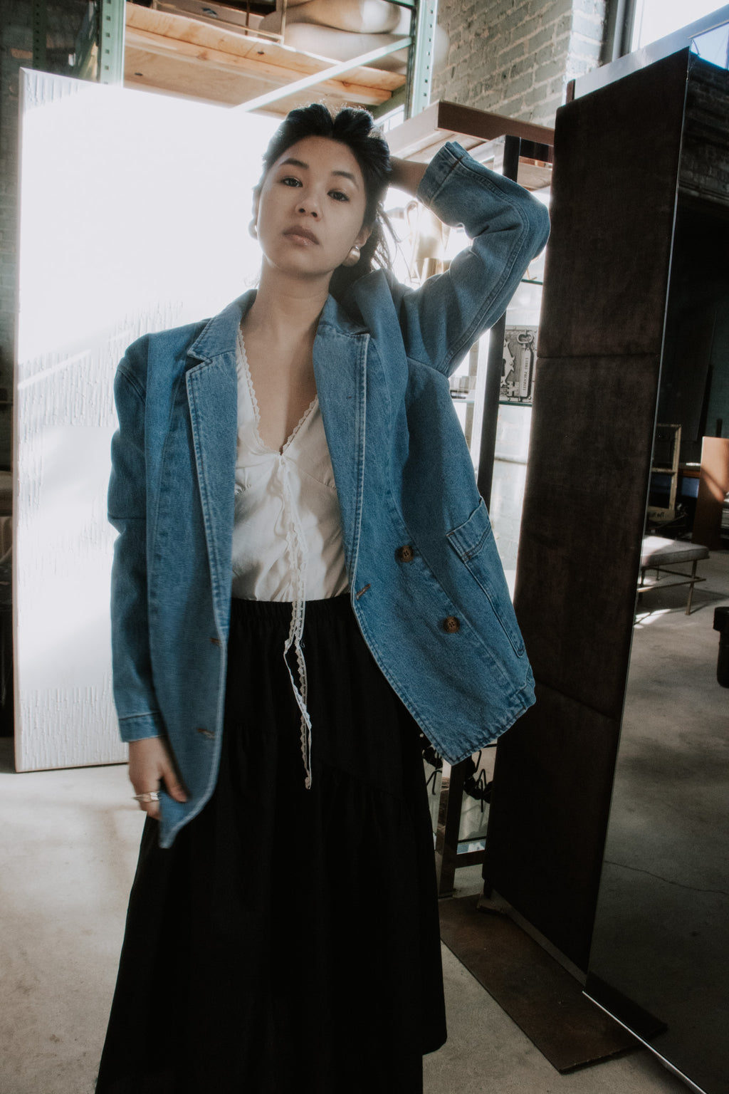 Madison Blazer | Oversize Denim Blazer