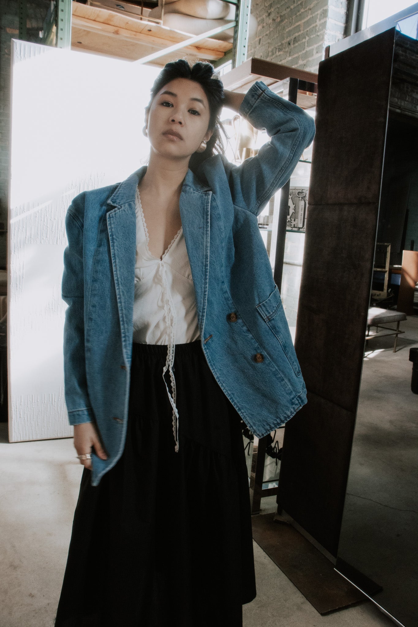 Madison Blazer | Oversize Denim Blazer