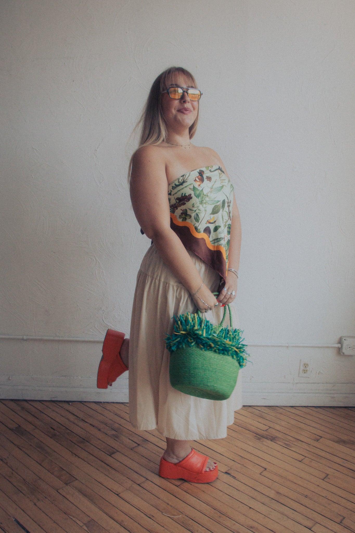 Emma Skirt | midi skirt with asymmetrical yoke