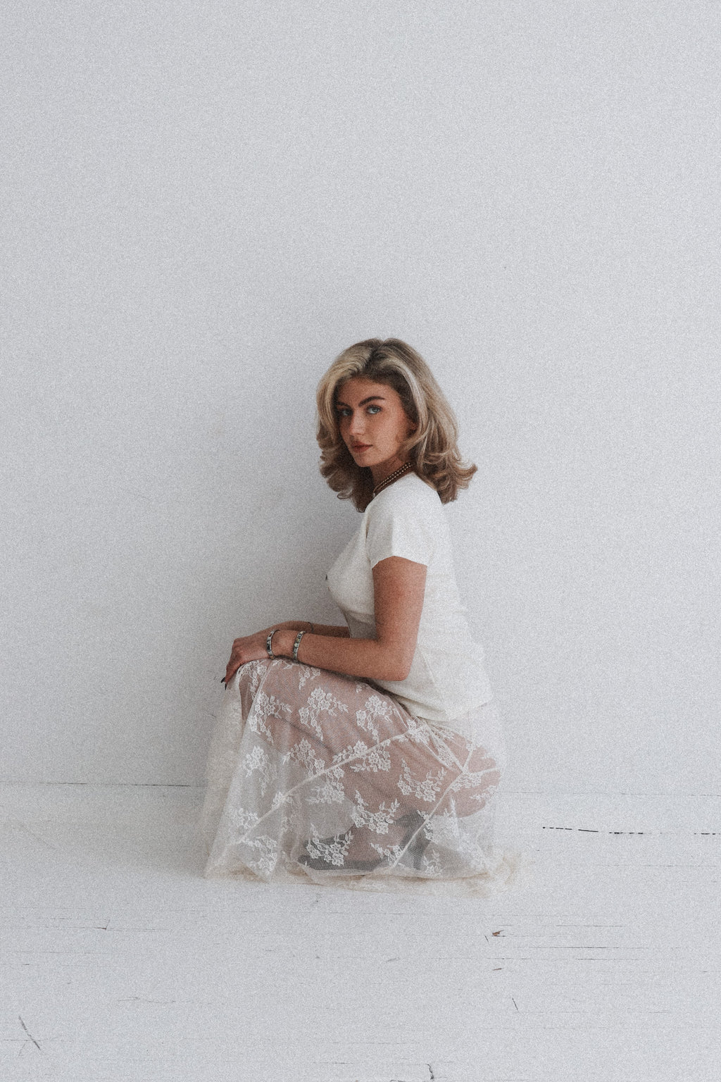 Rose Skirt | Sheer Lace Scarf Skirt