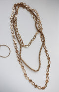 Vintage Gold Circle Necklace Stack | Gold ball chain, gold circle chain, and gold link chain