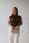Sheer Polka Dot Top with Keyhole Tie Detail