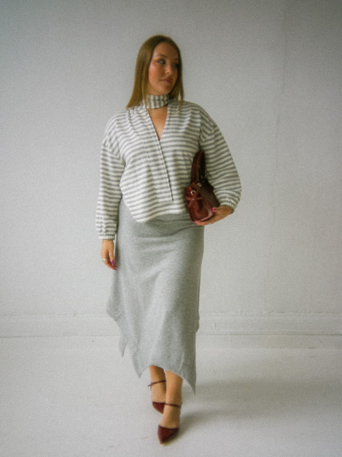 Kait Skirt | drape asymmetrical full length maxi skirt