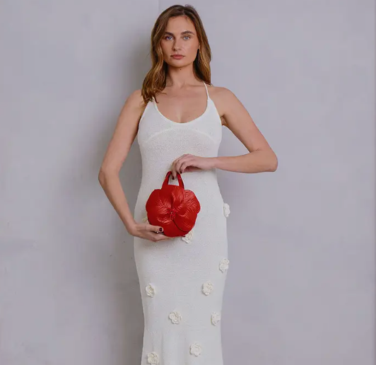 Melie Bianco | White Flower Bag