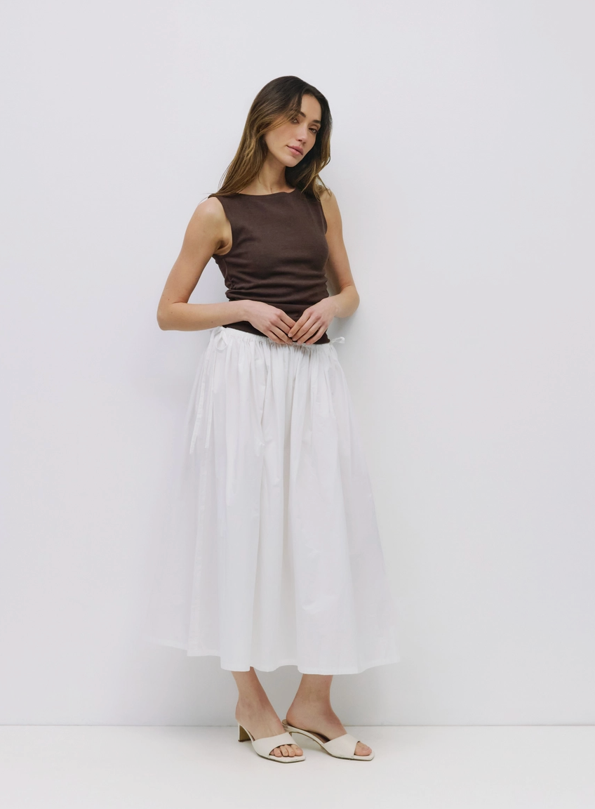 Kiana Skirt | Midi Skirt with Side Waist Ties