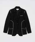 Veronica Blazer | Black Lapel Blazer with Trim Contrast - Garms