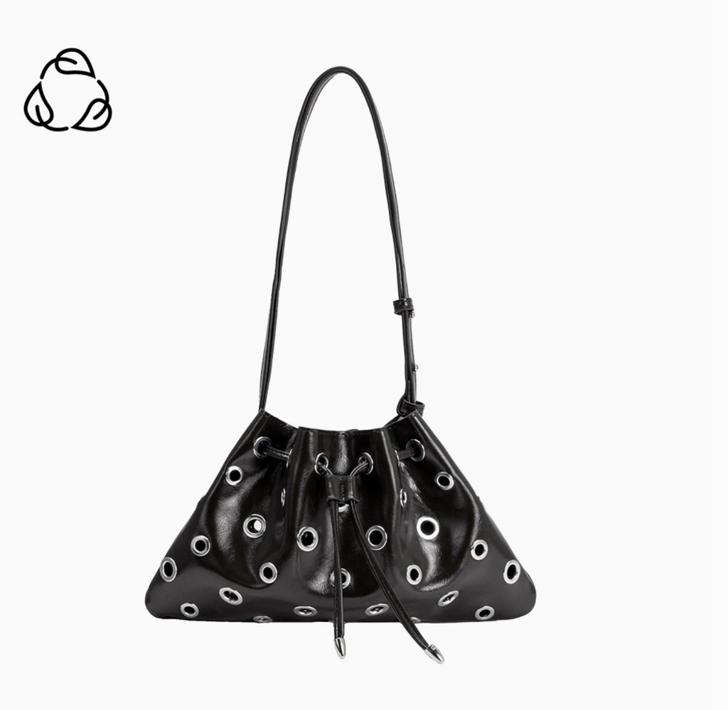 Melie Bianco | Paloma Black Recycled Vegan Shoulder Bag Pre-Order 9/15