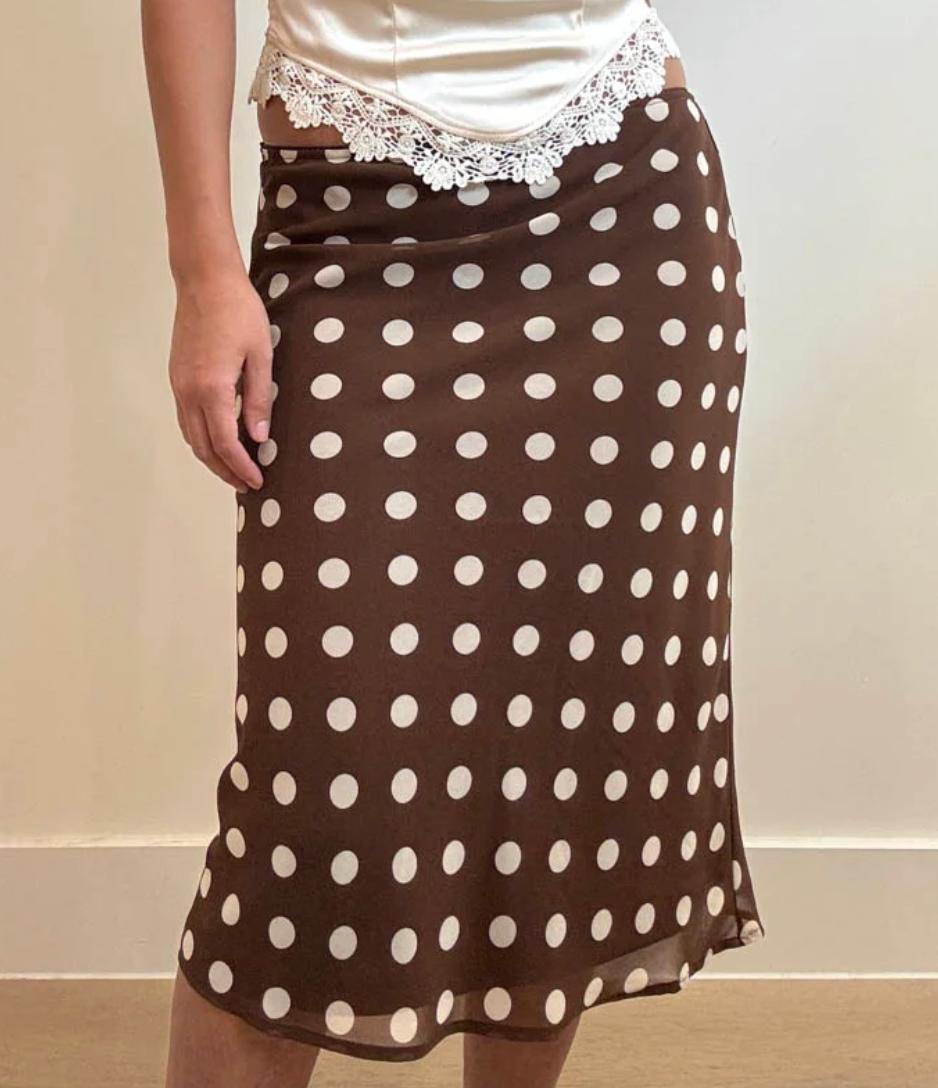 Brown Polka Dot Skirt {pre-order}