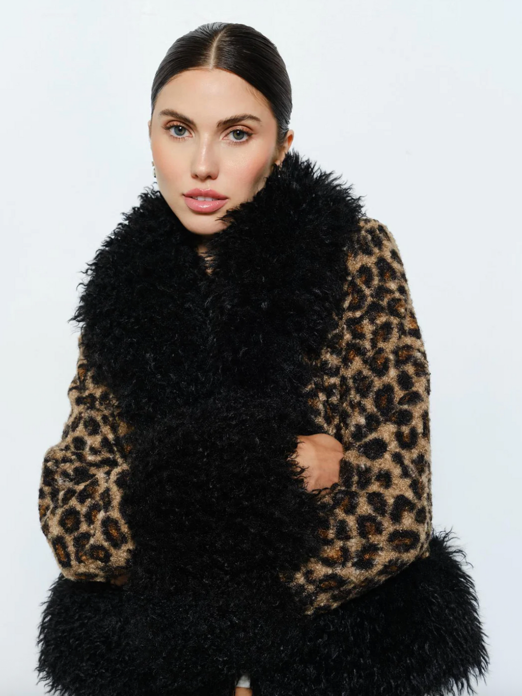 Louise Leopard Jacket | Leopard Print Jacket w/ Mongolian Trim {pre-sale}