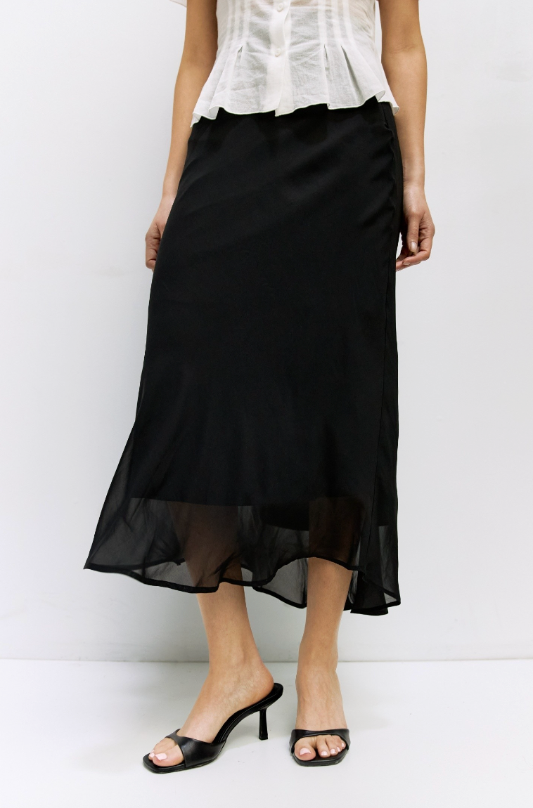 Lizzy Skirt | Chiffon Midi Scarf Skirt