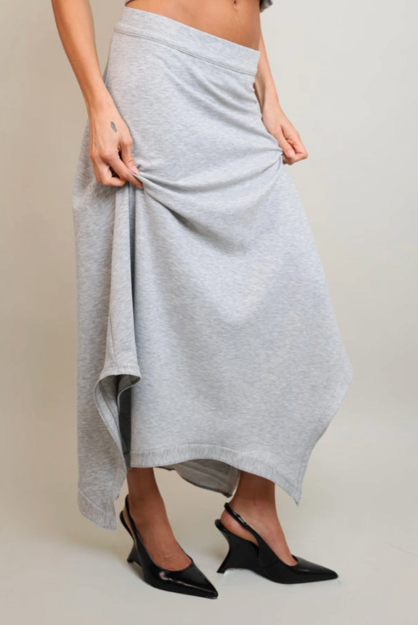 Kait Skirt | drape asymmetrical full length maxi skirt