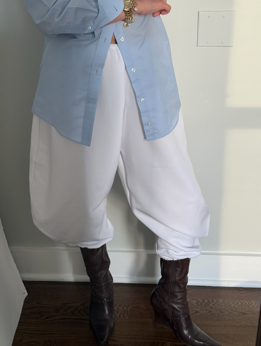 White Balloon Capri Pant