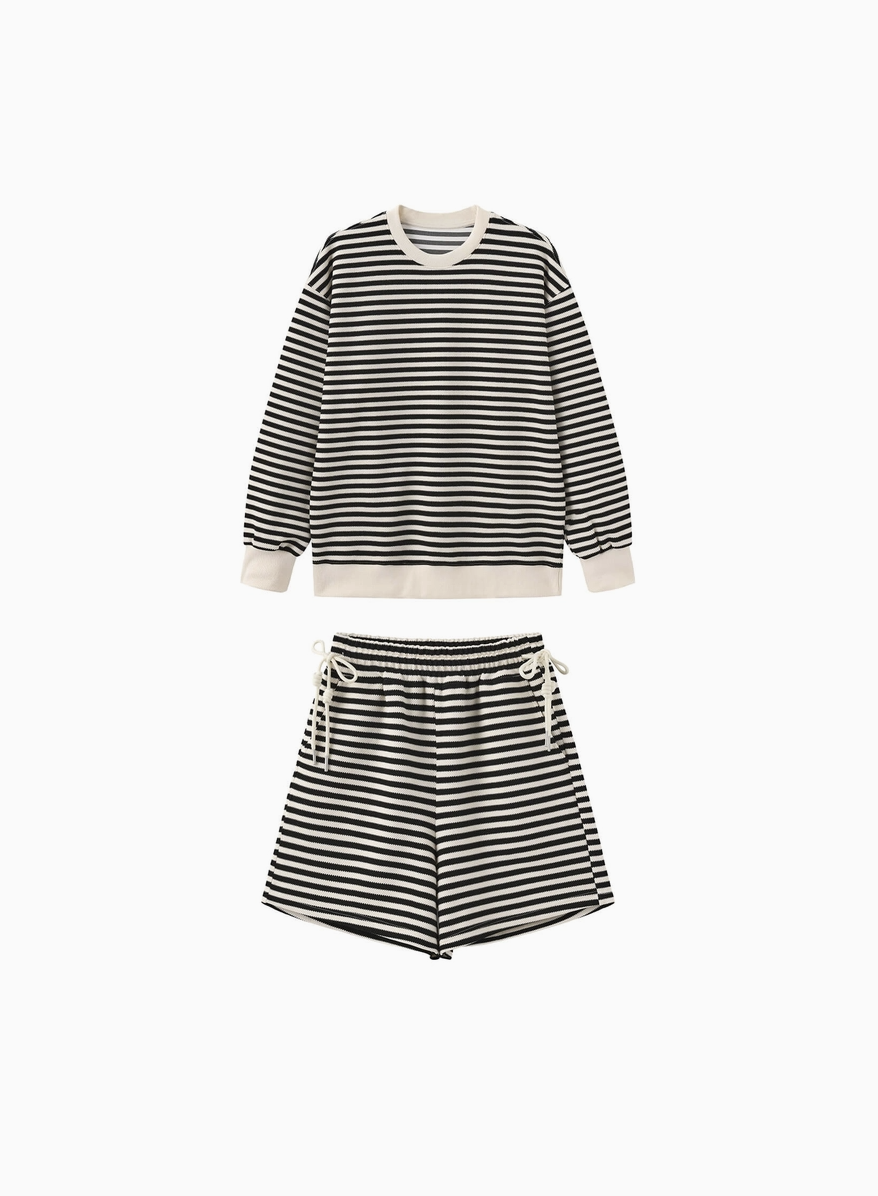 Cozy Black Stripe Set