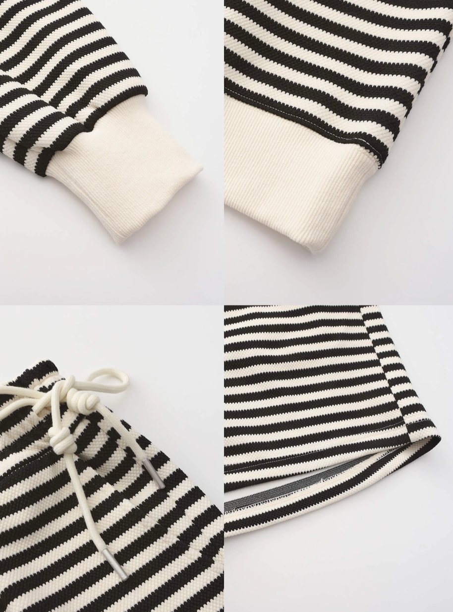 Cozy Black Stripe Set