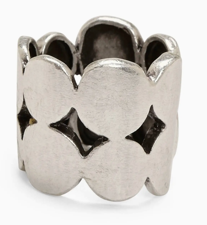 Circle Silver Brass Adjustable Ring