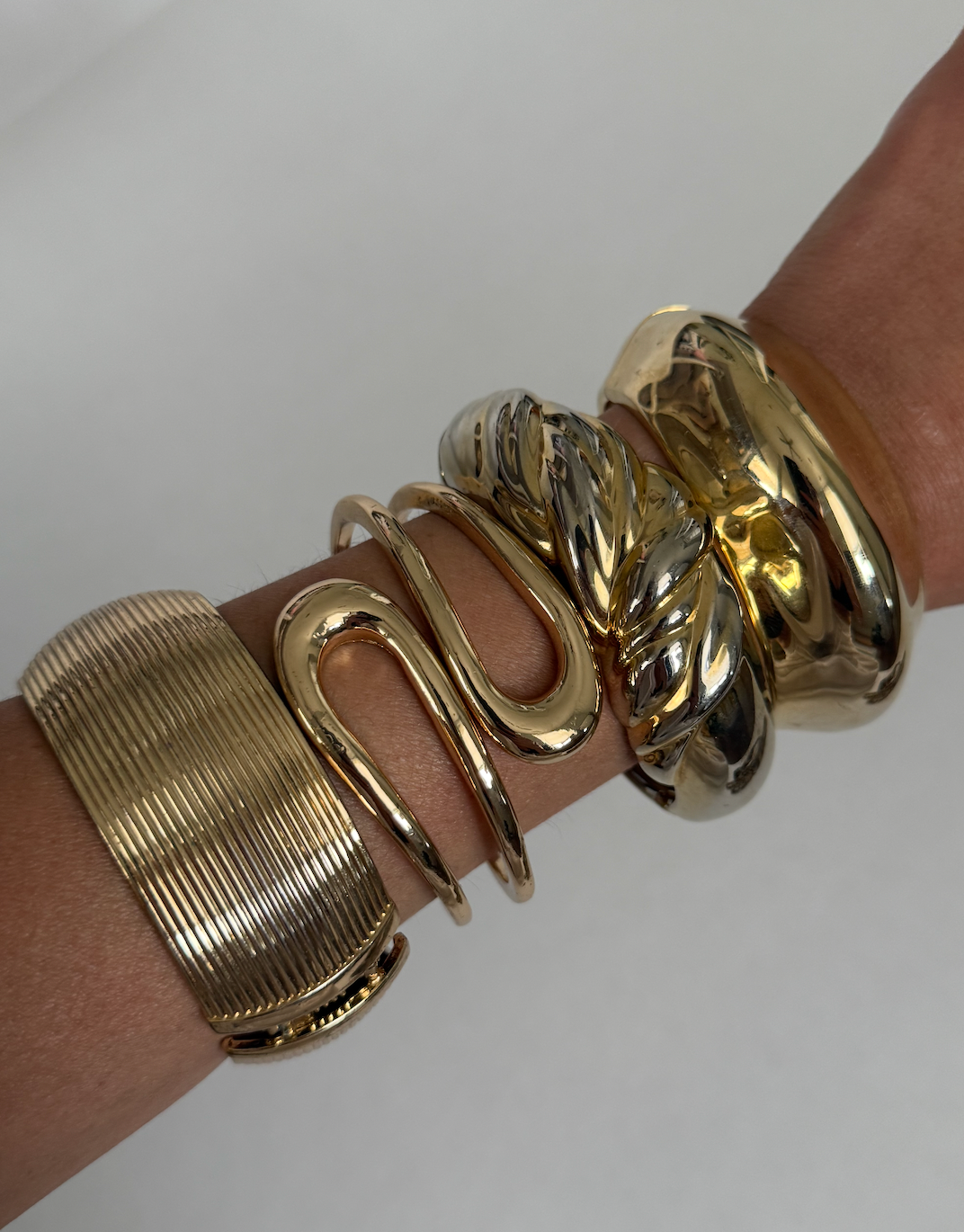Vintage Chunky Gold Cuff Bundle