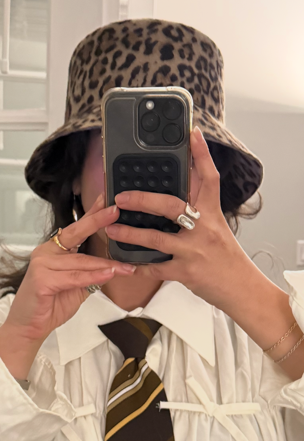 Handmade Crystal Asymmetrical Adjustable Brass Ring