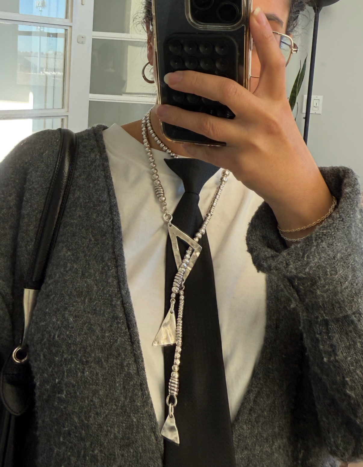 Handmade Adjustable Triangle Pewter Necklace / Chain Belt