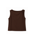 Brown Tank Top with Asymmetrical Side Twist