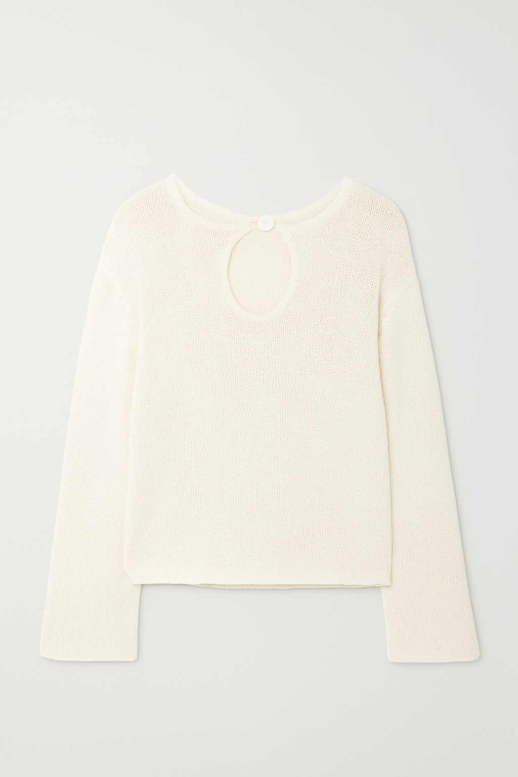 Tala Sweater | Front cut-out with a button closure drop shoulder knit