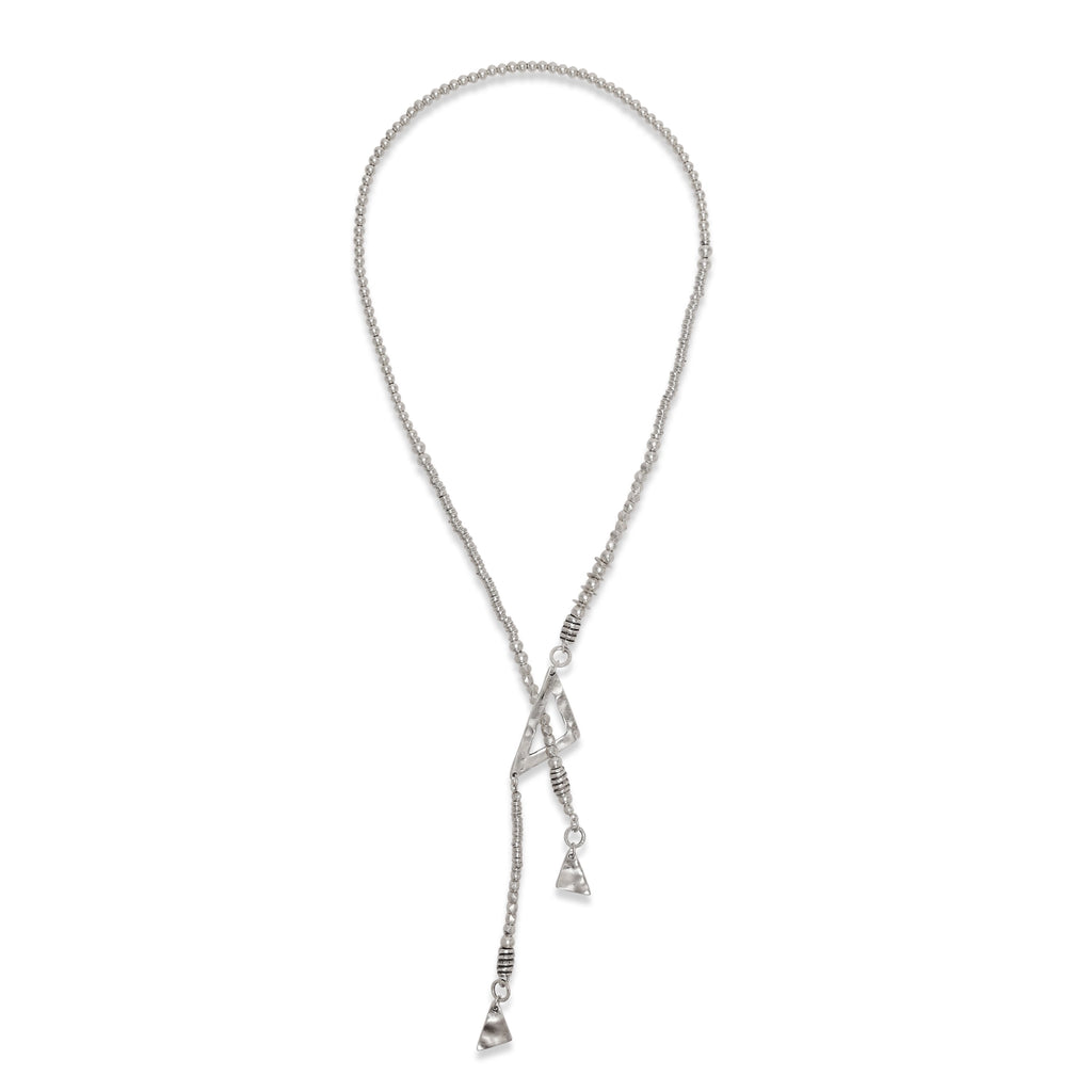 Handmade Adjustable Triangle Pewter Necklace