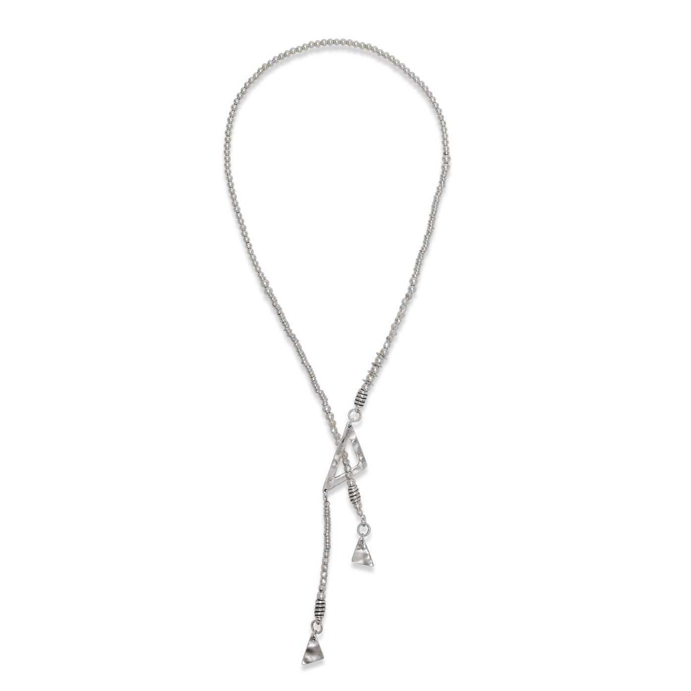 Handmade Adjustable Triangle Pewter Necklace