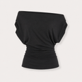 Off The Shoulder Black Knit Top